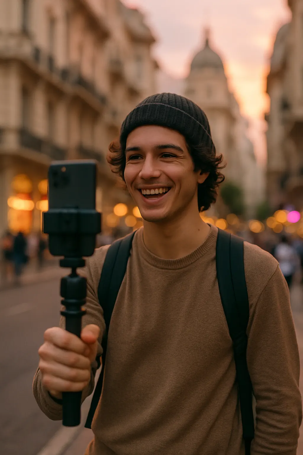 Content creator filming in Buenos Aires