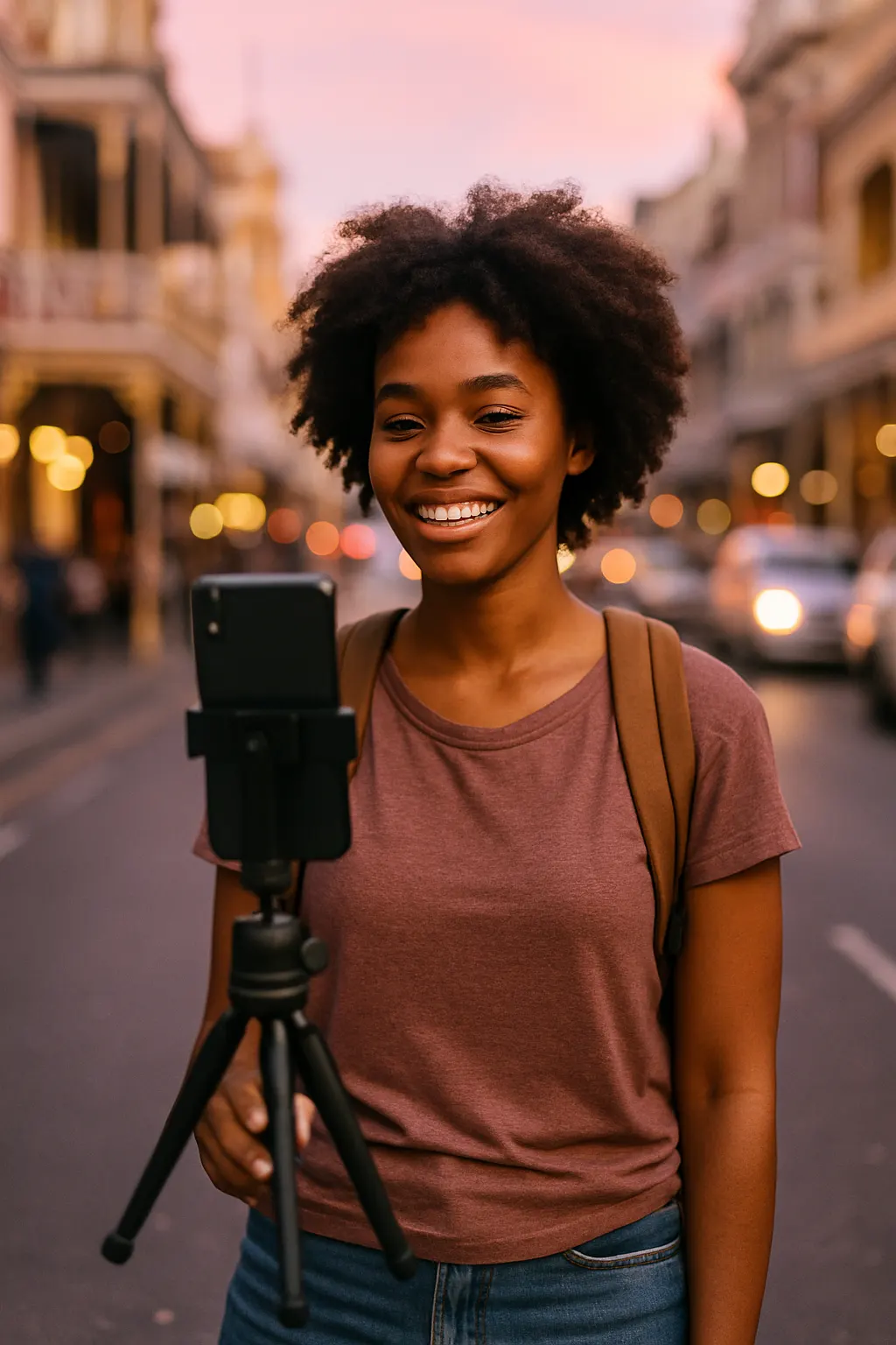 Content creator filming in Cape Town