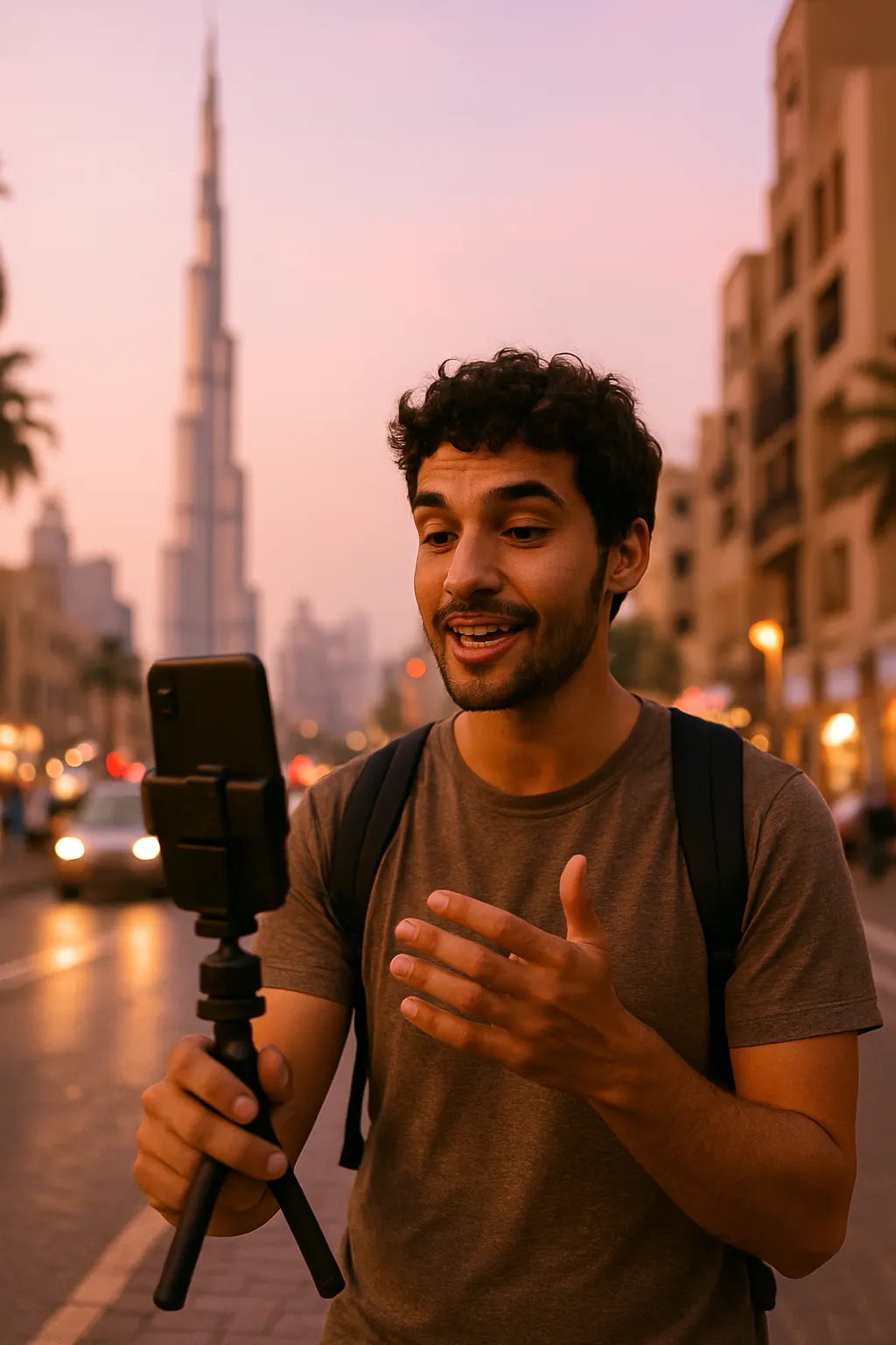 Content creator filming in Dubai