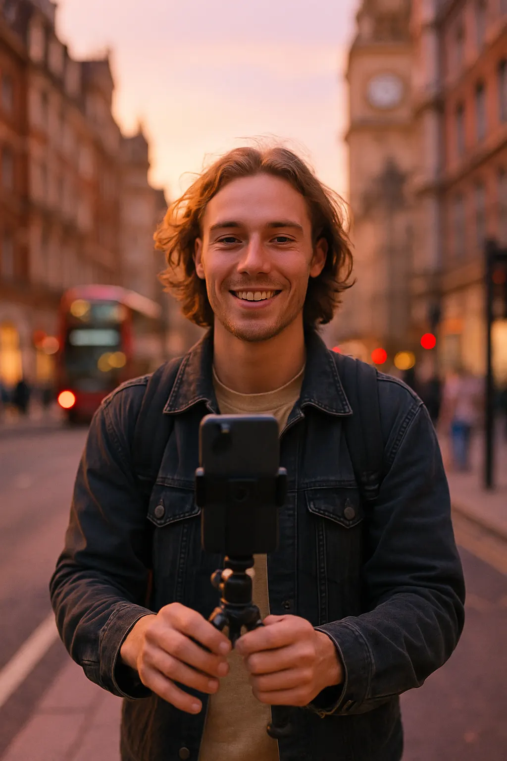 Content creator filming in London