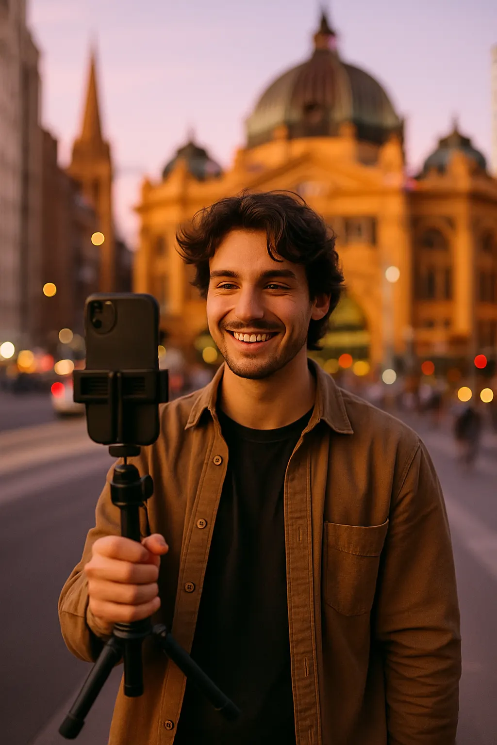 Content creator filming in Melbourne