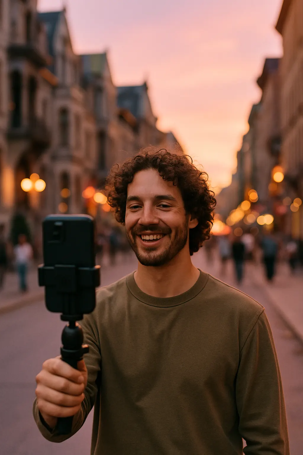 Content creator filming in Montreal