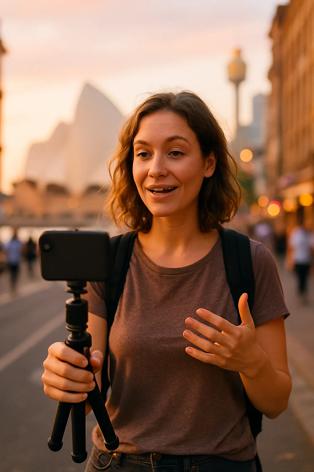 Content creator filming in Sydney