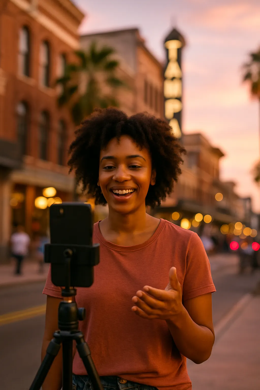 Content creator filming in Tampa