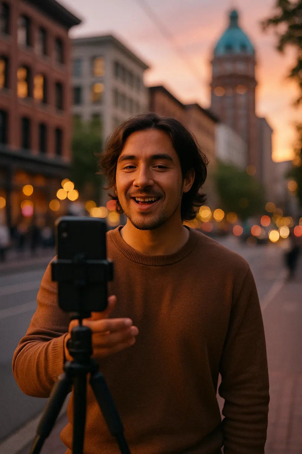 Content creator filming in Vancouver