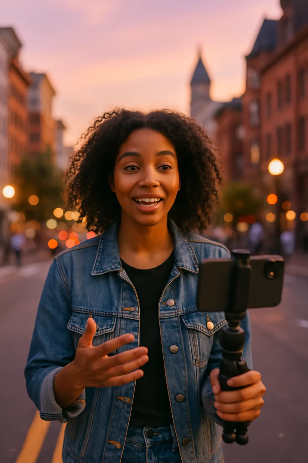 Content creator filming in Washington Dc