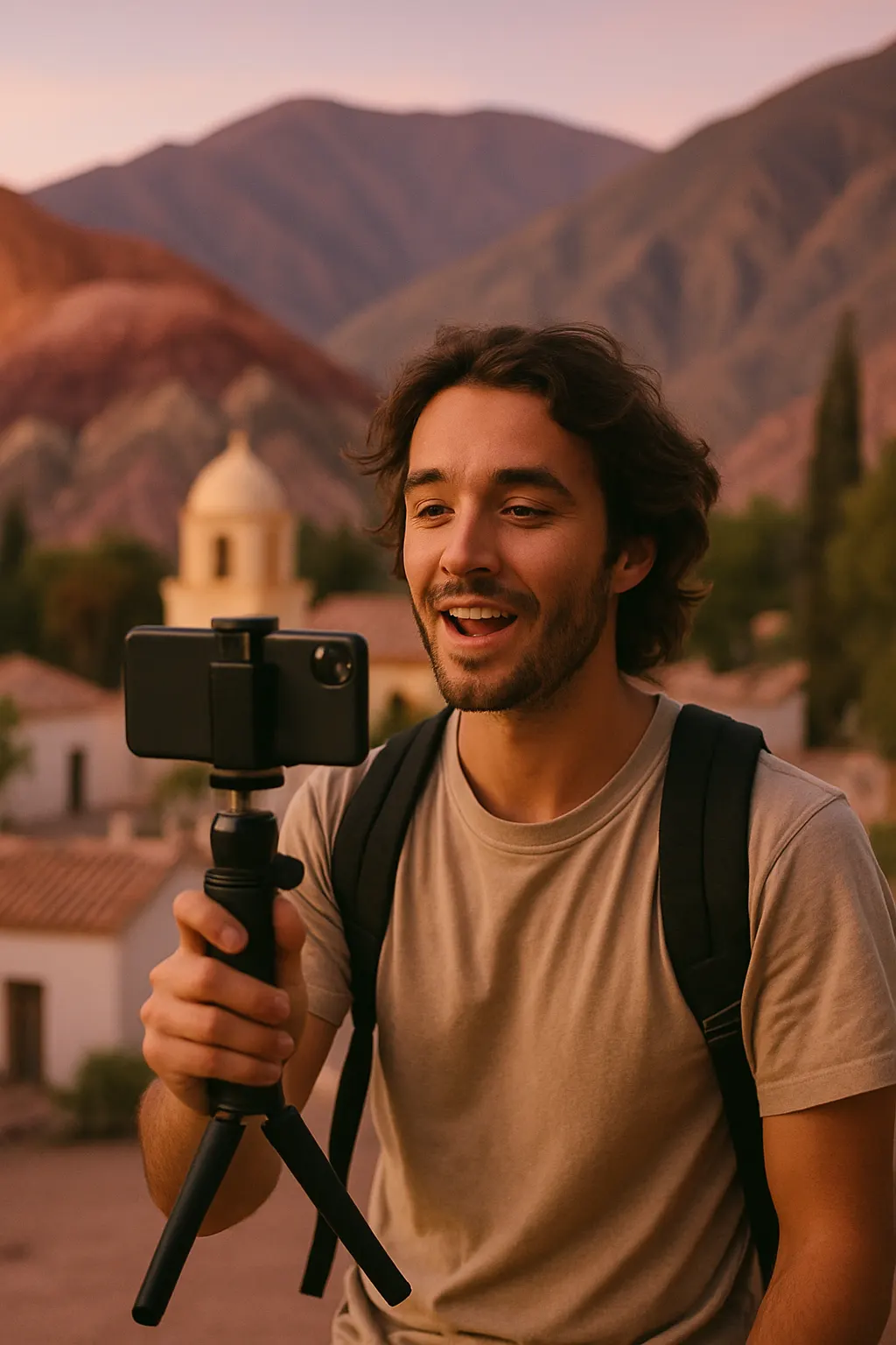 Content creator filming in Argentina