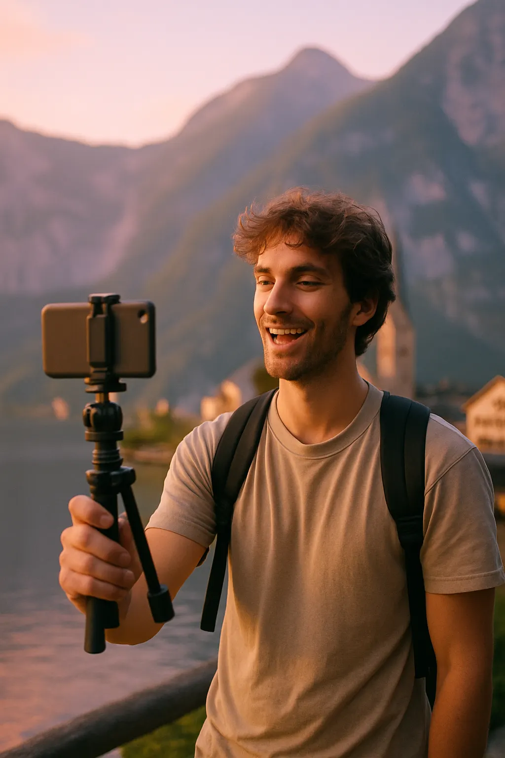 Content creator filming in Austria