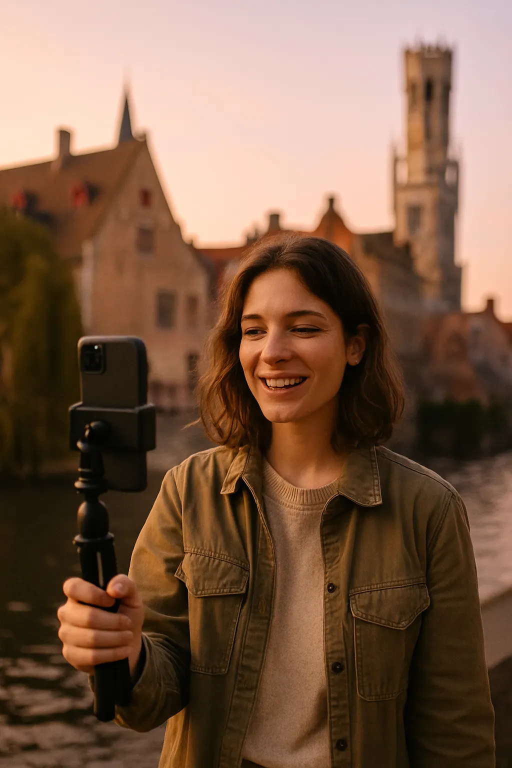 Content creator filming in Belgium