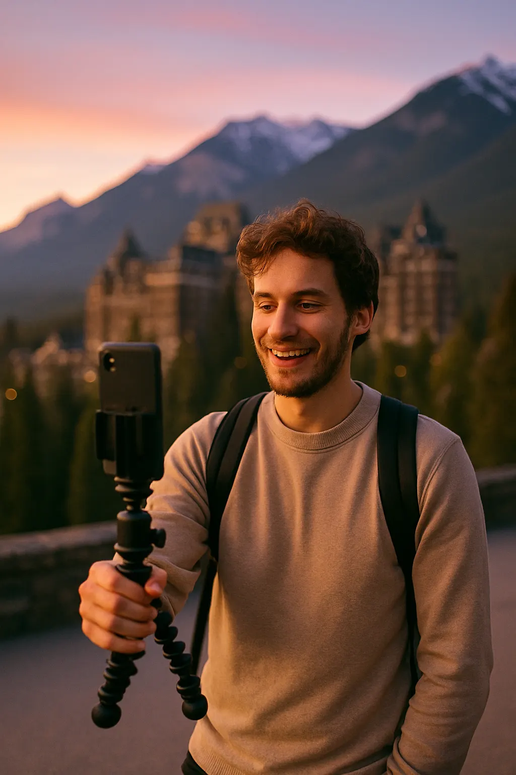 Content creator filming in Canada