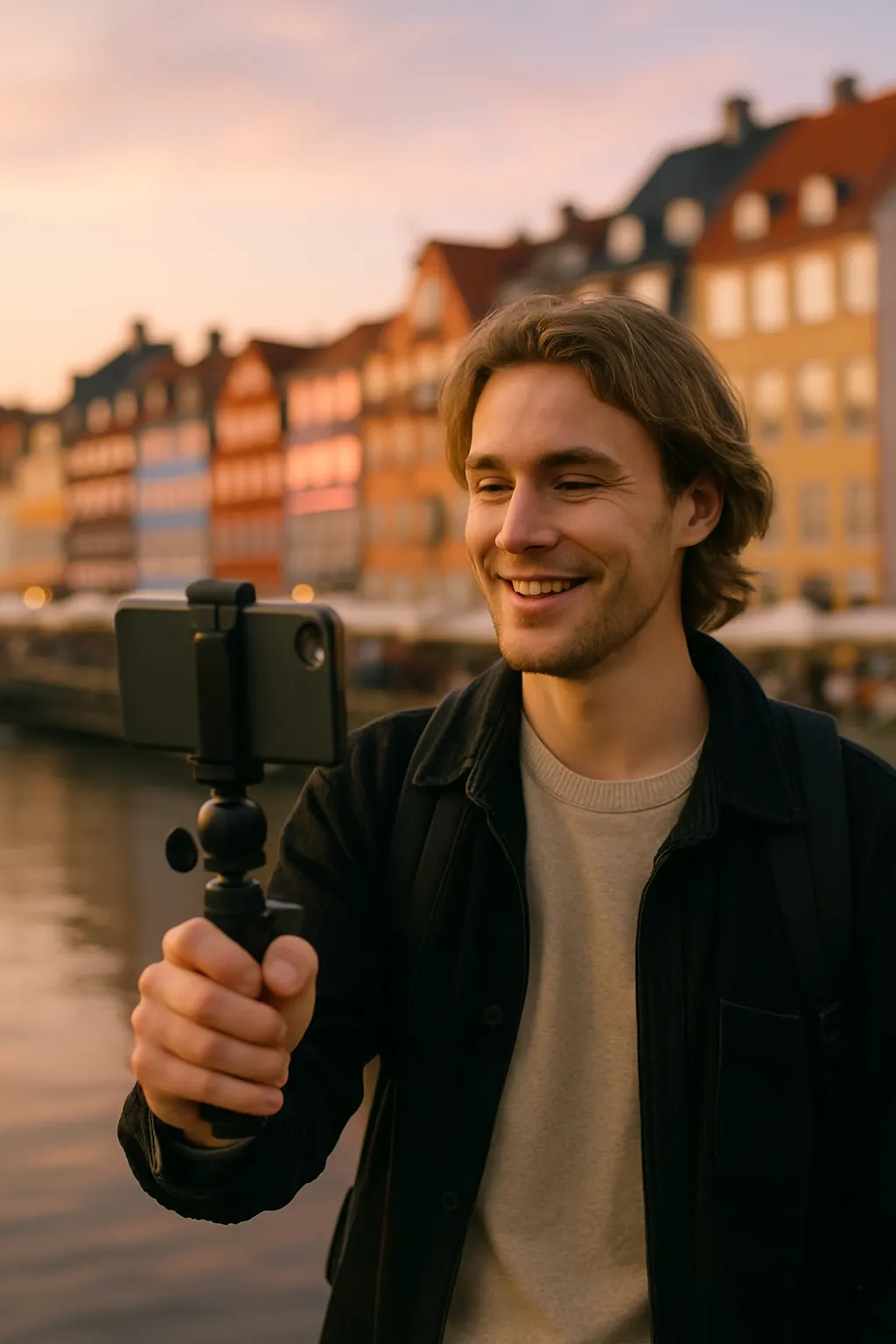 Content creator filming in Denmark