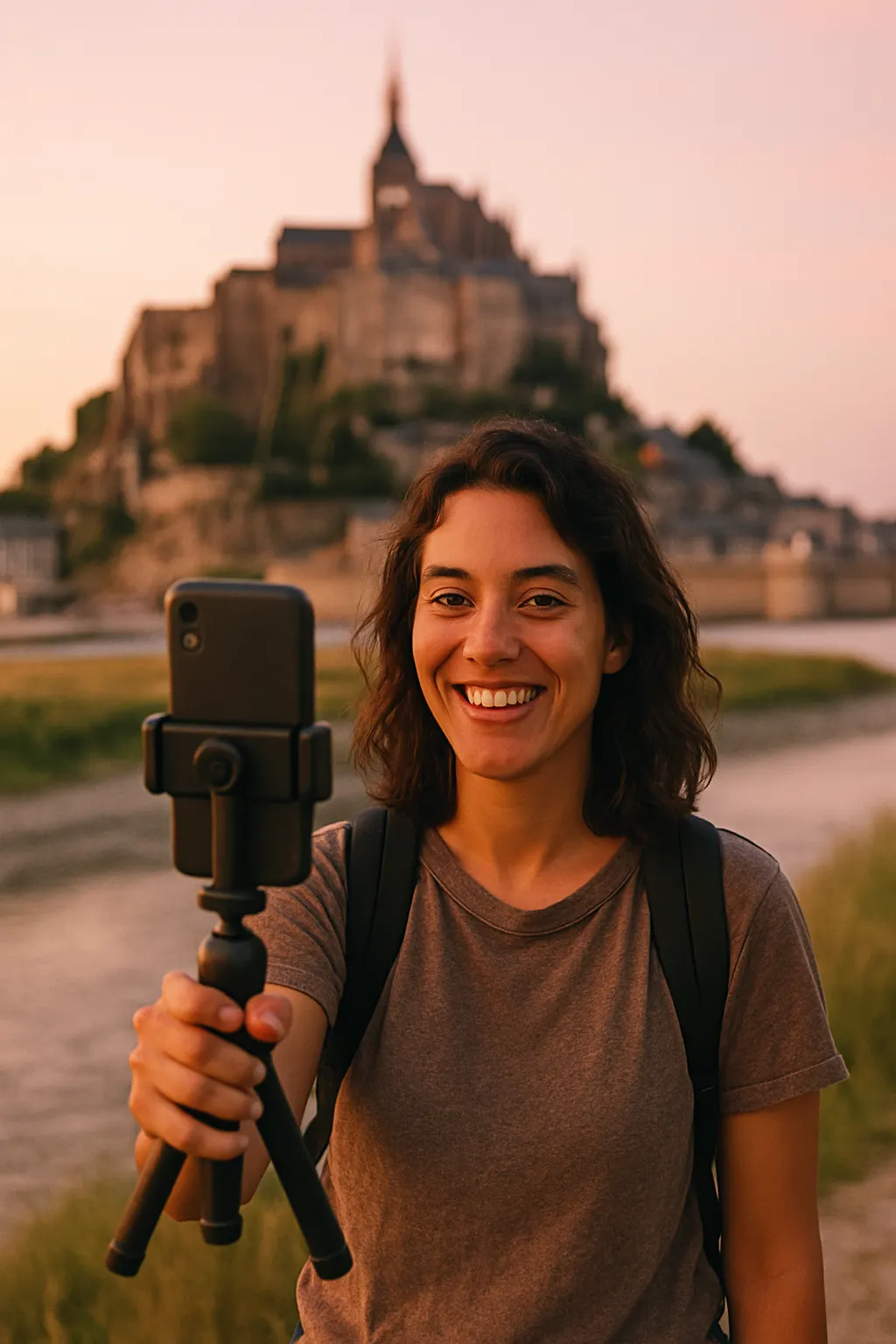 Content creator filming in France