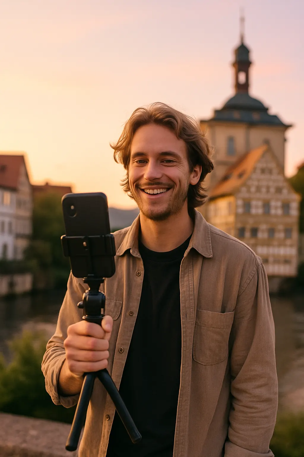 Content creator filming in Germany