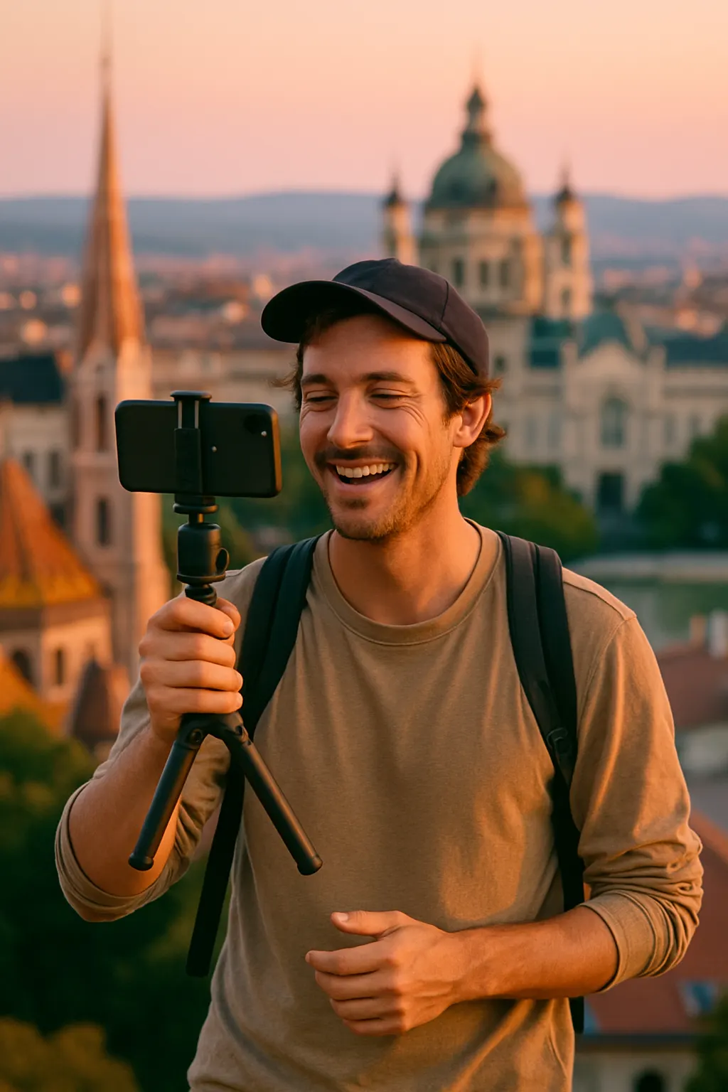 Content creator filming in Hungary