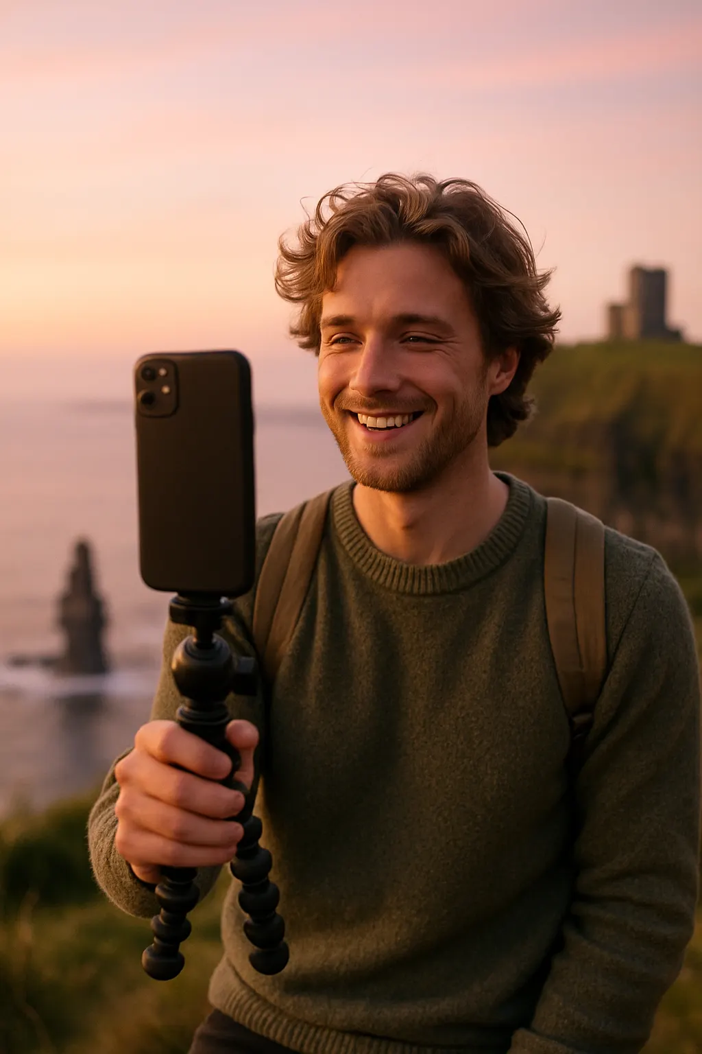 Content creator filming in Ireland