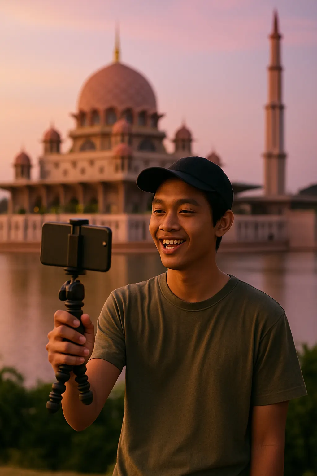 Content creator filming in Malaysia