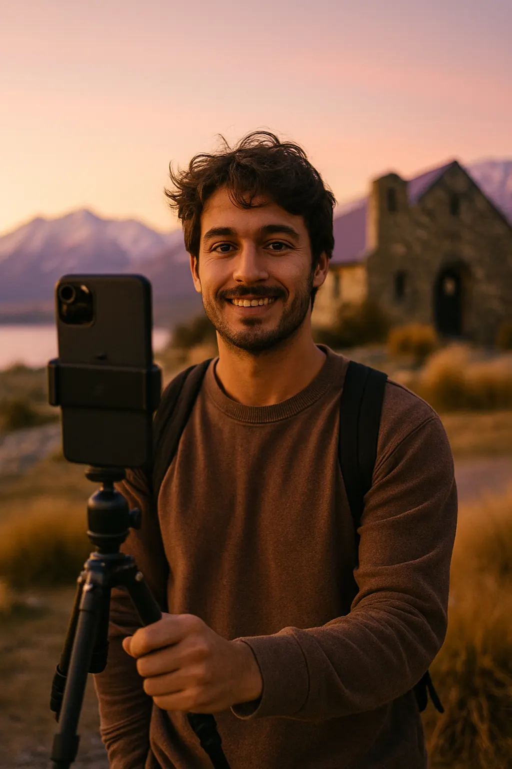 Content creator filming in New Zealand
