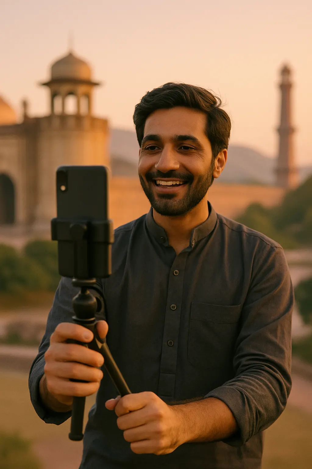 Content creator filming in Pakistan
