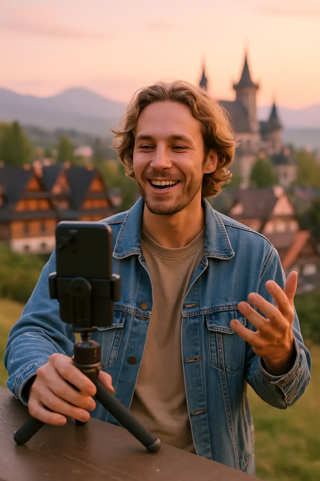Content creator filming in Poland