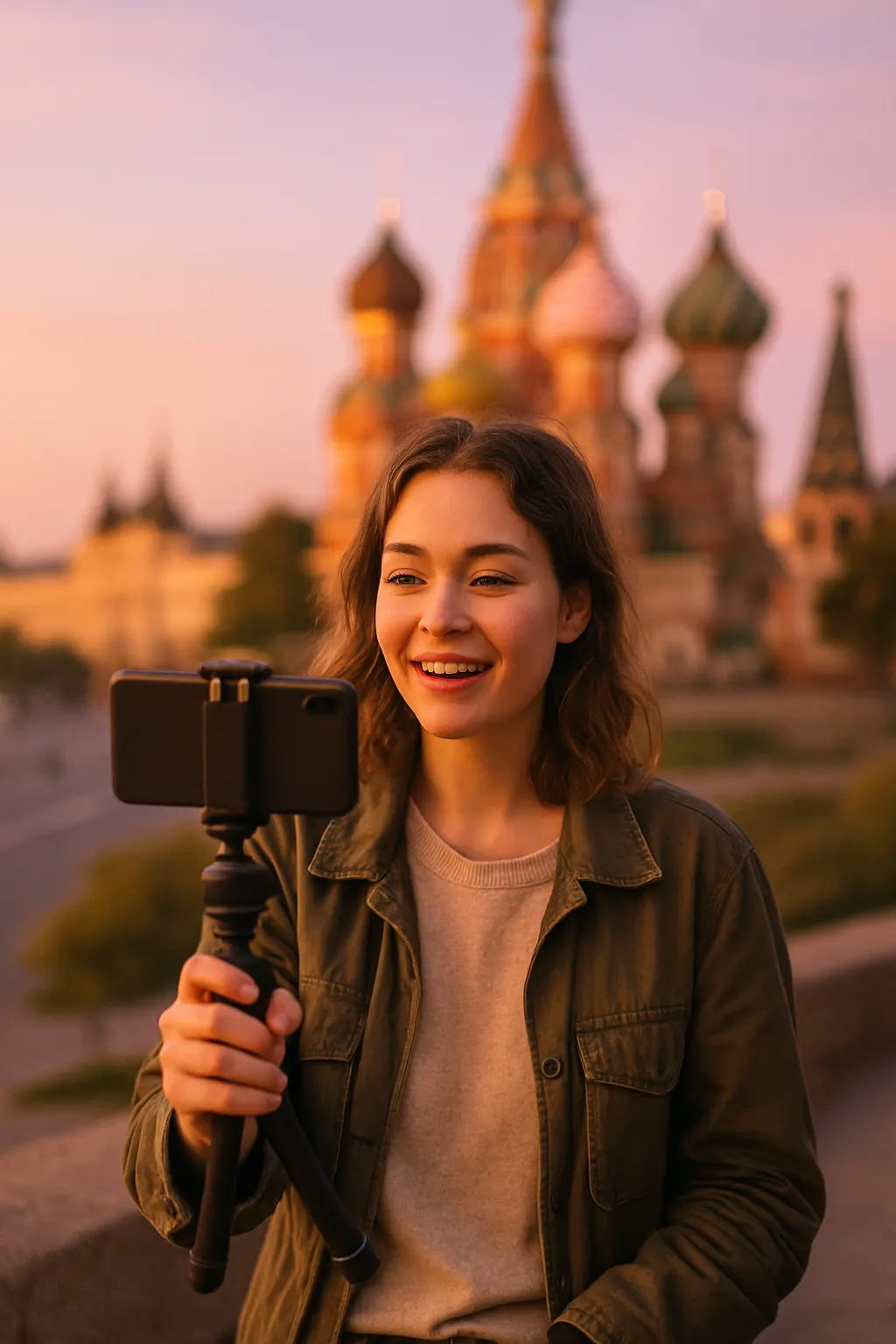 Content creator filming in Russia
