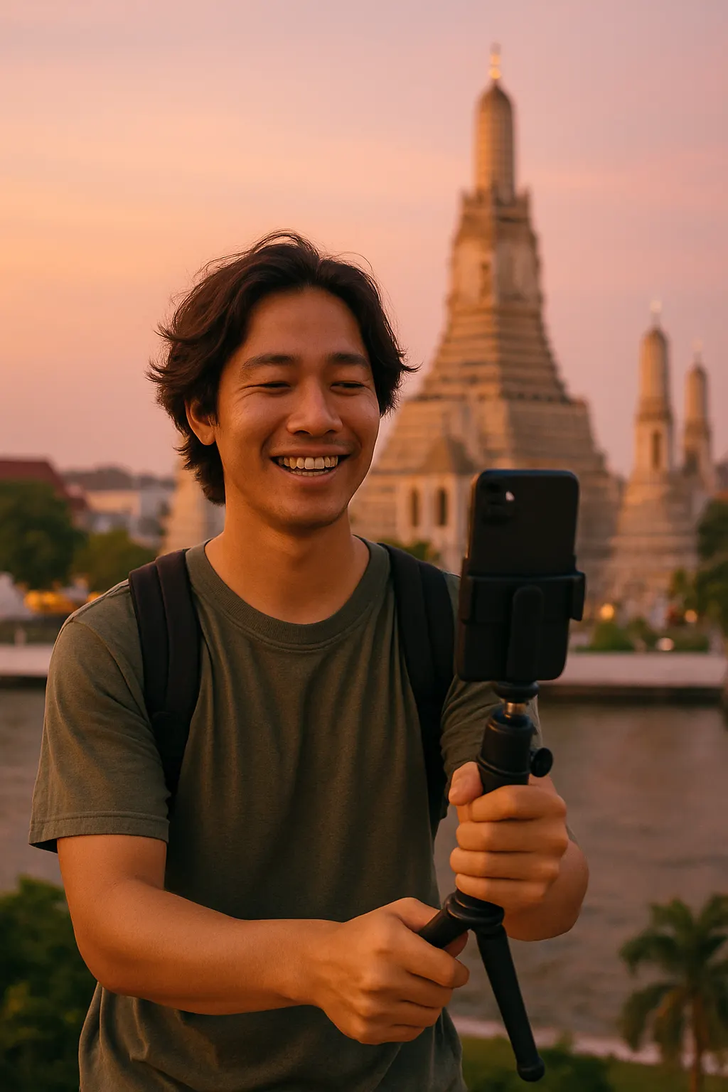 Content creator filming in Thailand
