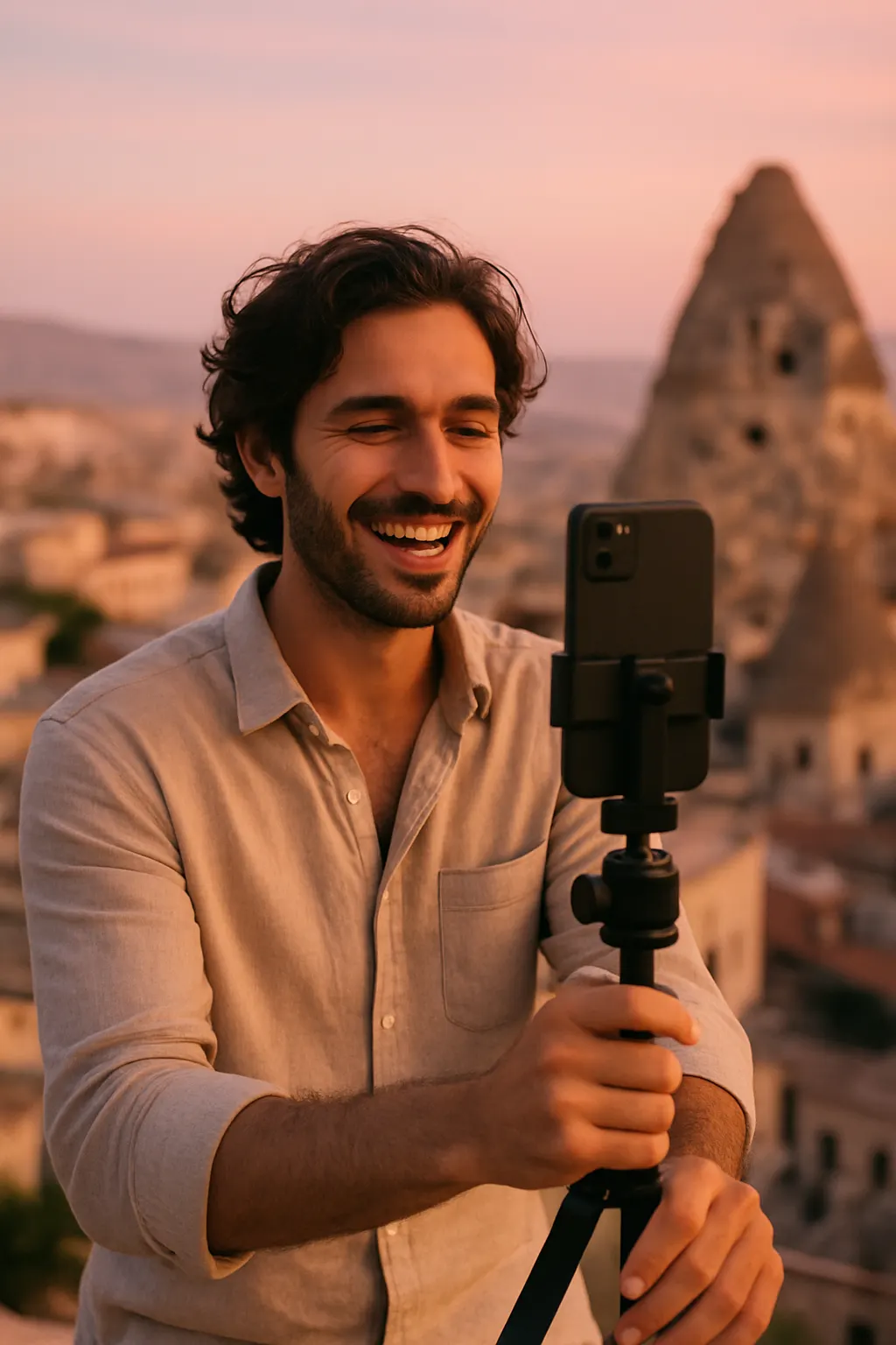 Content creator filming in Turkey