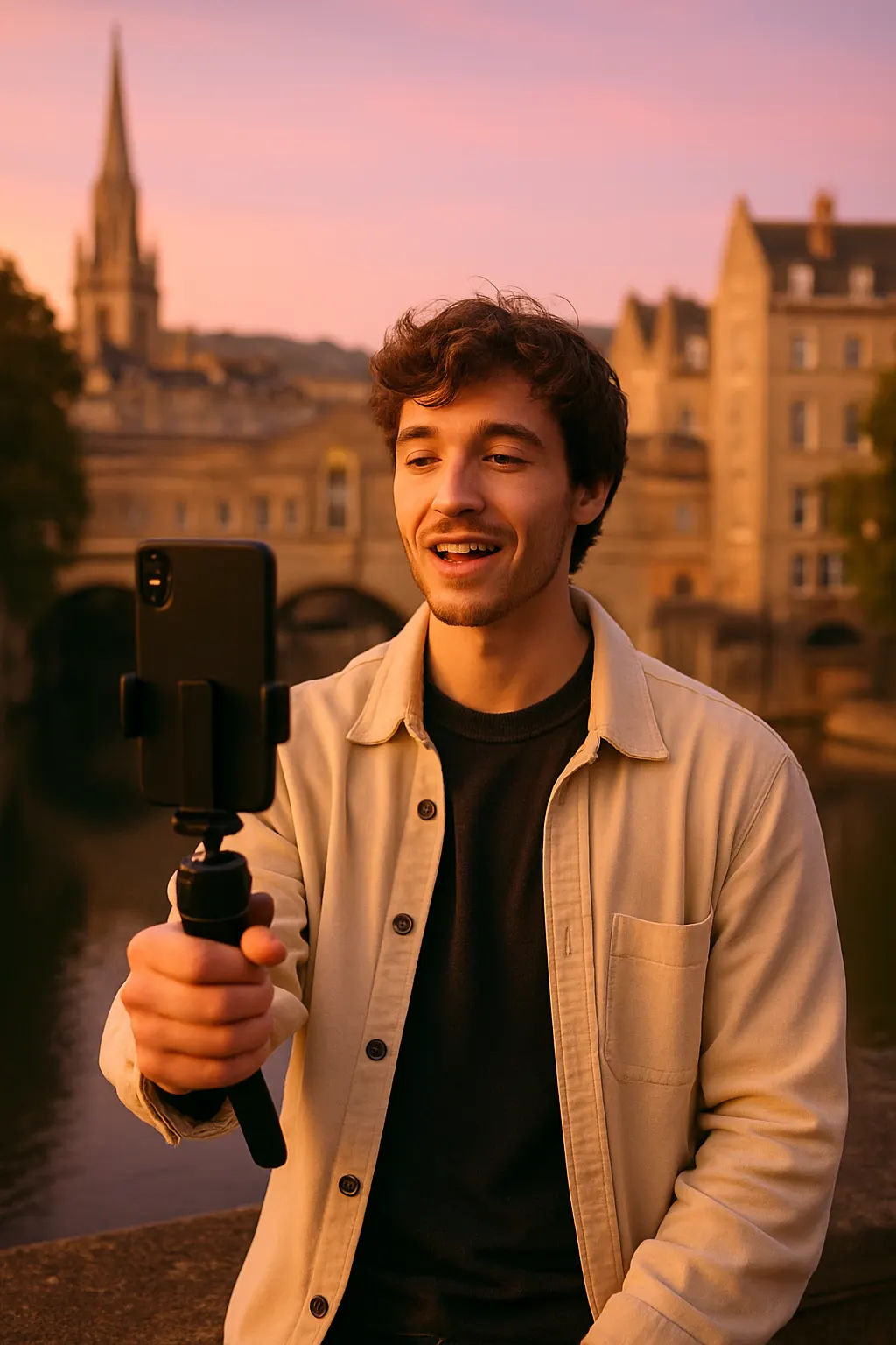 Content creator filming in the United Kingdom
