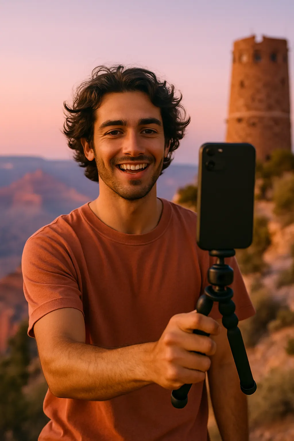 Content creator filming in the United States