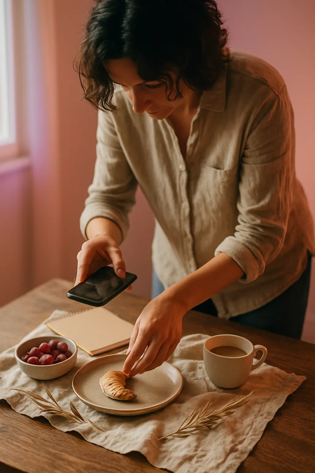 Content creator producing Instagram content