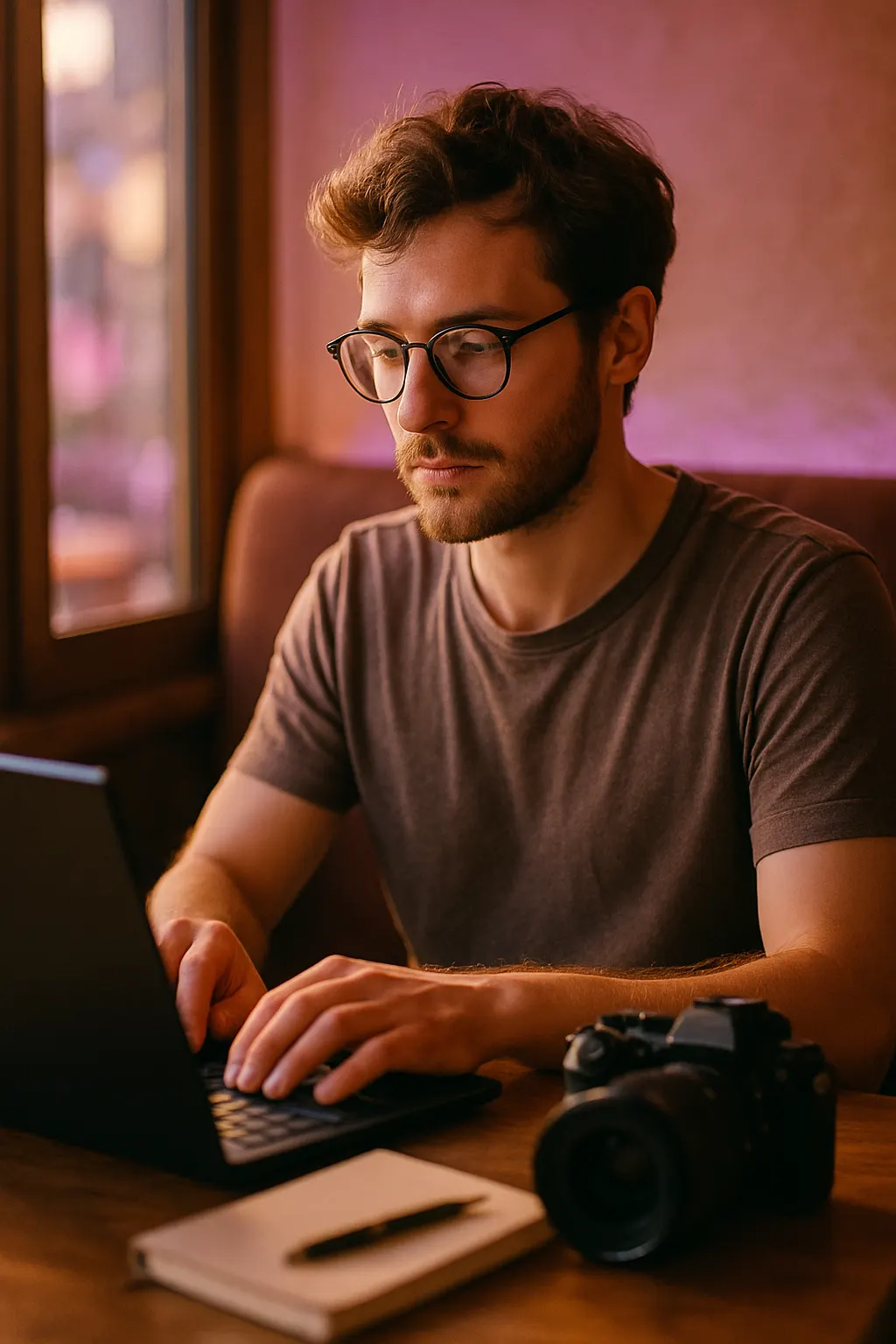 Bloggers at work creating content