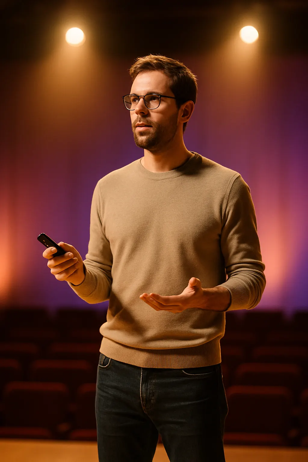 Speakers at work creating content