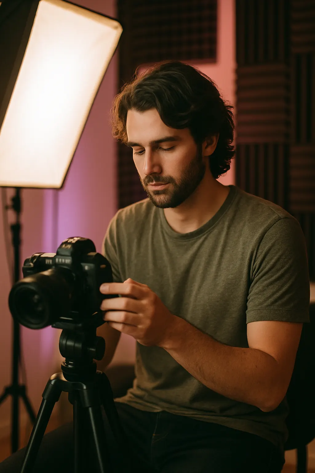 Youtubers at work creating content